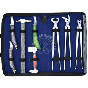Kit de Herramientas de Herrador, Extractor de Cascos Equinos, Pinza Plateada, Martillo de Herrador, Cuchillo para Cascos Verde, Cuchillo de Latón con Bucle, Doble Amortiguador - Product Image 1