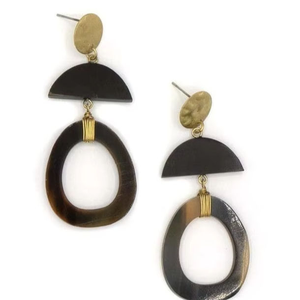 Hermosos pendientes de cuerno natural para mujer, anillos de oreja de moda de cuerno de Búfalo, joyería de moda hecha en la India por Artesanías de lujo - Product Image 1