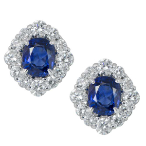 Boucles d'oreilles en <span class=keywords><strong>saphir</strong></span> <span class=keywords><strong>bleu</strong></span> plaqué or 14K/18K et <span class=keywords><strong>saphir</strong></span> blanc pour femmes Boucles d'oreilles pendantes à la mode - Product Image 2