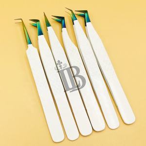 Pince à cils blanche pour extensions de cils en vison, haute qualité, manche lisse, pince souple, pour cils plats, forte demande - Product Image 6