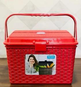 Cesta de compras de plástico duradera y multiusos, tipo ovalado, para supermercado, hogar, almacenamiento minorista, calidad premium, ligera - Product Image 2