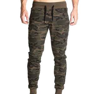 Vente en gros de pantalons de jogging pour hommes broderie personnalisée logo pantalon de camouflage personnalisé revers ouvert pantalon de jogging slimfit - Product Image 1