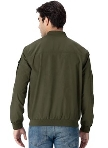 Blouson d'aviateur d'hiver pour hommes à prix de gros personnalisé style bouffant avec col montant logo personnalisé apparence tissu grande taille - Product Image 5