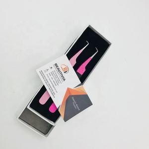 Meilleure vente Logo personnalisé professionnel pince à épiler pour extension de cils 90 degrés en acier durable Type de pointe matériau inoxydable - Product Image 6