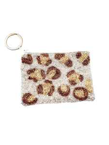 Porte-monnaie léger fait main personnalisable avec broderie ethnique et accentuations de perles - Product Image 2