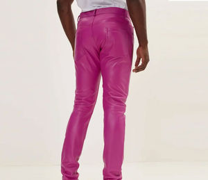 Pantalon en cuir léger pour hommes haut de gamme respirant coupe-vent Anti-rides imperméable Style décontracté taille moyenne pour l'hiver - Product Image 4