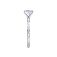 Bague de fiançailles pavée en diamant taille princesse cultivé en laboratoire certifié IGI en argent sterling 925 massif