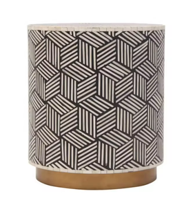 Table d'appoint de luxe en résine incrustée d'os Console de salon florale Support de chevet pour école ou appartement-Vente au prix du marché - Product Image 1