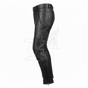 Pantalon de moto en cuir grande taille de haute qualité pour hommes, respirant, flexible, avec caractéristiques de sécurité, utilisation durable, pour adultes. - Product Image 3