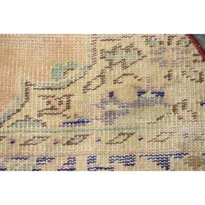 Tapis turc beige vintage 2.4x1,5 pieds fait à la main classique grande surface rectangle motif abstrait pour salon chambre à coucher pour couloir - Product Image 5