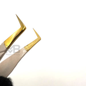 ที่หนีบขนตาปลอม90องศาสีนู้ดปลายต่อขนตาทำจากสเตนเลสสตีลญี่ปุ่น45องศา - Product Image 4