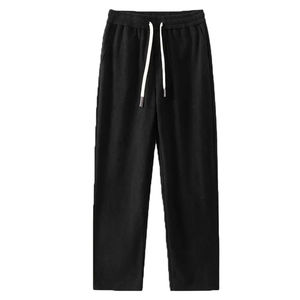 100% pantalons de survêtement en coton respirant léger Logo personnalisé mi droit meilleur prix pantalons pour hommes lavés - Product Image 5