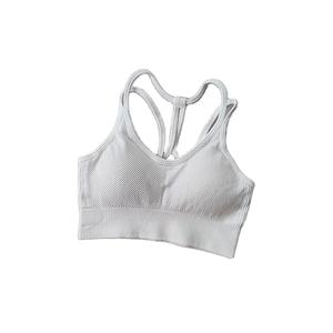Soutien-gorge de sport de Yoga sans couture pour femmes 100% coton respirant Anti-sueur Gym haut court sans bretelles cristal Style Simple - Product Image 4