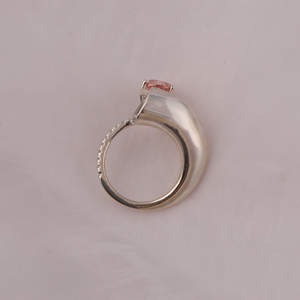 Pink Pear Cut Lab Grown Diamond Engagement Ring With Tiney Pear and Round Lab Grown Diamond in 18KT Solid Gold - Product Image 6