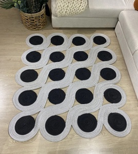 Vente en gros de tapis de jute en laine brodés de qualité supérieure pour le salon au meilleur prix - Product Image 5