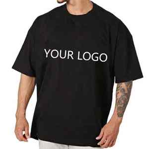 Nouveaux hommes confortables T-Shirts 100% coton à manches courtes Boxy T-shirt surdimensionné dans n'importe quelle couleur Design couleur unie hommes T-Shirts - Product Image 6