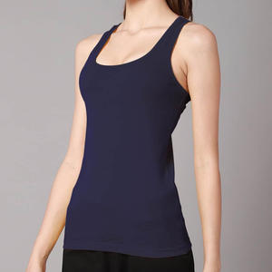 Dernière vente en gros personnalisé Slim Fit débardeurs pour femmes décontracté sans manches été grande taille hauts 2025 col profond bleu couleur - Product Image 4