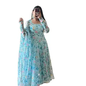 Organza Anarkali Hoa Chúc Mừng Niềm Vui Mặc Quần Áo Theo Đạo Đức Tốt Nhất Ở Đây Giới Thiệu Cho Bạn Một Organza Hoa Đẹp