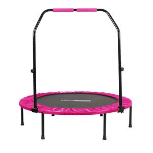 HolaHatha 40 Mini Trampolino Indoor Rosa, Rebounder Fitness con Maniglia Regolabile per Bambini, Materiale in Schiuma PVC per Uso Esterno - Product Image 1