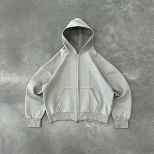 500Gsm Heavyweight Drop Shoulder Boxy Cropped Hoodies en blanco 100% algodón de gran tamaño de alta calidad personalizado Hoodie Fabricantes - Product Image 1