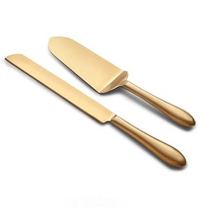 Wholesale Sleek Elegant Stainless Steel <b>Cake</b> Serving Set Gold <b>Cake</b> Knives Cutter <b>Cake</b> Knife and Server Set for Wedding - Product Image 3