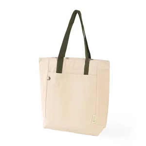 Borsa da Spiaggia in Cotone Riciclato Zoze, Shopper Promozionale Sostenibile con Accessori - Product Image 2