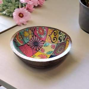 High-Quality Wooden Printed Bowl for Kitchen and Dining Elegant Wooden Printed Bowl with Premium Polished Surface at low cost - Product Image 6