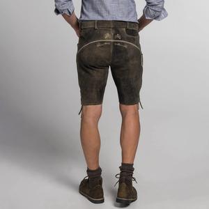 Allemand et autrichien Lederhosen Long et Pant Short set shirt Distressed Leather Vintage Look Brodé Bavarois Lederhosen - Product Image 5