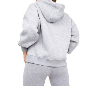 Sudaderas con capucha de algodón pesado personalizadas OEM para mujer sudaderas de invierno de talla grande de lana con cuello con capucha - Product Image 3