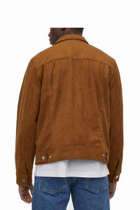 Chaquetas de Cuero para Hombre, Chaqueta de Gamuza de Invierno de Color Sólido, Chaqueta de Gamuza Masculina Informal y Sencilla - Product Image 2