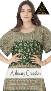 ชุดเดรสผ้าฝ้ายปักลายดอกไม้ – ชุดลำลองฤดูร้อนแขน 3/4 - Product Image 4