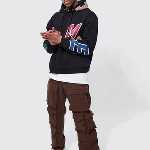 High Quality 100% Thermal Cotton <b>Men's</b> Oversized French Terry <b>Hoodie</b> Street Wear Black Custom <b>Men's</b> Blank Oversize <b>Hoodie</b> Winter - Product Image 4