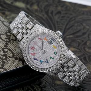 Export Quality White Iced Out Mossinate Diamond <b>Watch</b> with Stainless Steel <b>for</b> Mens and <b>Womens</b> Available <b>for</b> Affordable Price - Product Image 3
