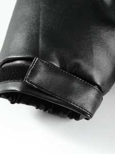 Nuevo estilo pequeño MOQ hombres al aire libre relleno de alta calidad personalizado abajo cremallera mate PU chaqueta de invierno chaqueta de cuero personalizada Puffer - Product Image 6