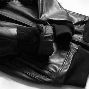 Veste en cuir véritable de luxe pour hommes High Street Fashion avec fermeture à glissière Durable élégant marchés d'hiver européens américains - Product Image 3