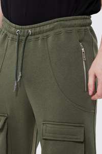 RAM Industry, ropa de calle informal para hombre, pantalones acampanados de lavado ácido, pantalones de lana para correr de algodón 100% para hombre con técnicas arrugadas - Product Image 3