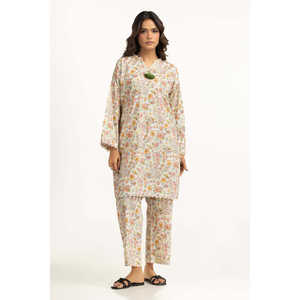 ชุดเซ็ต IUSTTS-2110 ลำลองสำหรับฤดูใบไม้ผลิ/ฤดูร้อน ชุดเครป 2 ชิ้น ไซส์ XS ลายพิมพ์ดอกไม้ - Product Image 2