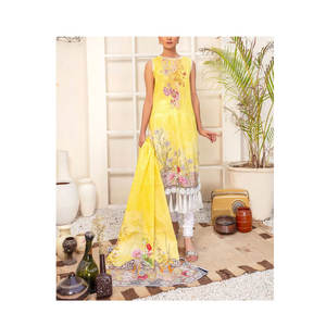 Venta al por mayor 2023 Verano de alta calidad de las mujeres Salwar Kameez Color personalizado tamaño y estilo mejor calidad vestido de césped - Product Image 1