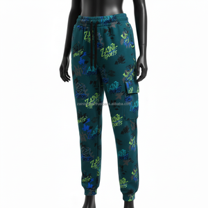 Pantalon de jogging pour femme en coton premium et polyester polaire 300 GSM, imprimé intégral, panneau cargo, logo personnalisé, vêtements de sport, pantalon pour femme - Product Image 4