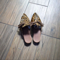 Mules à talon haut à enfiler, confortables pour l'hiver, dessus en cuir véritable, semelle extérieure en liège, semelle intérieure en caoutchouc, design antidérapant en cuir