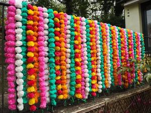 Flor de caléndula Venta al por mayor Flor de caléndula artificial Decoración Guirnaldas Vid Boda Evento indio Decoración Flor Guirnalda Cadena - Product Image 6