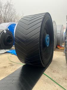 EP <b>Rubber</b> Chevron Pattern Conveyor <b>Belt</b> Adjustable Speed for Raw Material Transfer in Cement Industry and Manufacturing Plant - Product Image 3