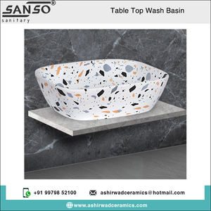 Principal exportador líder de lavabo de mano higiénico de mesa de cerámica de diseño de forma rectangular de uso doméstico de calidad superior - Product Image 2