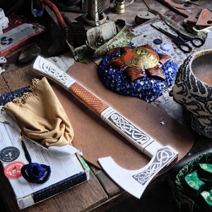 Hache à fendre Jexmoo personnalisée de 19,5 pouces en acier D2, manche en bois de rose, étui en cuir, cadeau d'extérieur, fait main, industriel - Product Image 5