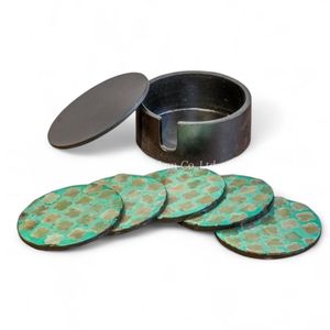 Sous-verre en nacre de style bohème fabriqué au Vietnam par le fabricant direct pour la vente en gros d'accessoires de table et de décoration intérieure - Product Image 1