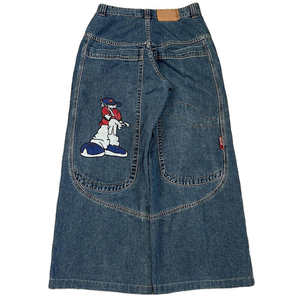 Men's Denim <b>Shorts</b> Custom Embroidery Logo Streetwear Vintage Solid Loose Fit Gigantic Pockets <b>Wide</b> <b>Leg</b> High Quality Eco-Friendly - Product Image 6