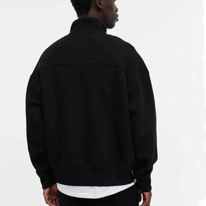 Sudadera con Capucha Personalizada con Logotipo, Media Cremallera, Color Sólido, Bolsillos, para Hombre, de Alta Calidad, Térmica, Informal, Deportiva - Product Image 3