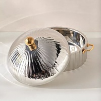 Casserole moderne en acier inoxydable avec revêtement émaillé, compatible gaz et induction, capacité personnalisable, chauffe-plats de table de luxe fait main