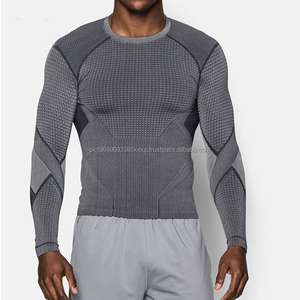 Cheap Gym Wear Cool Mens Red Seamless Muscle T Shirt Slim 3D Knitted Fit Camisetas para hombres - Product Image 3