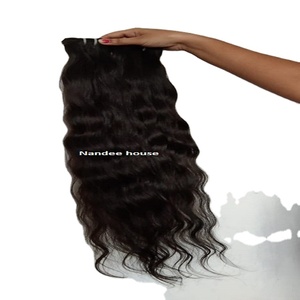 Direct indien usine brut non transformé Remy Extensions vague de corps HD dentelle fermeture transparente Clip aligné cuticule vierge humaine - Product Image 6